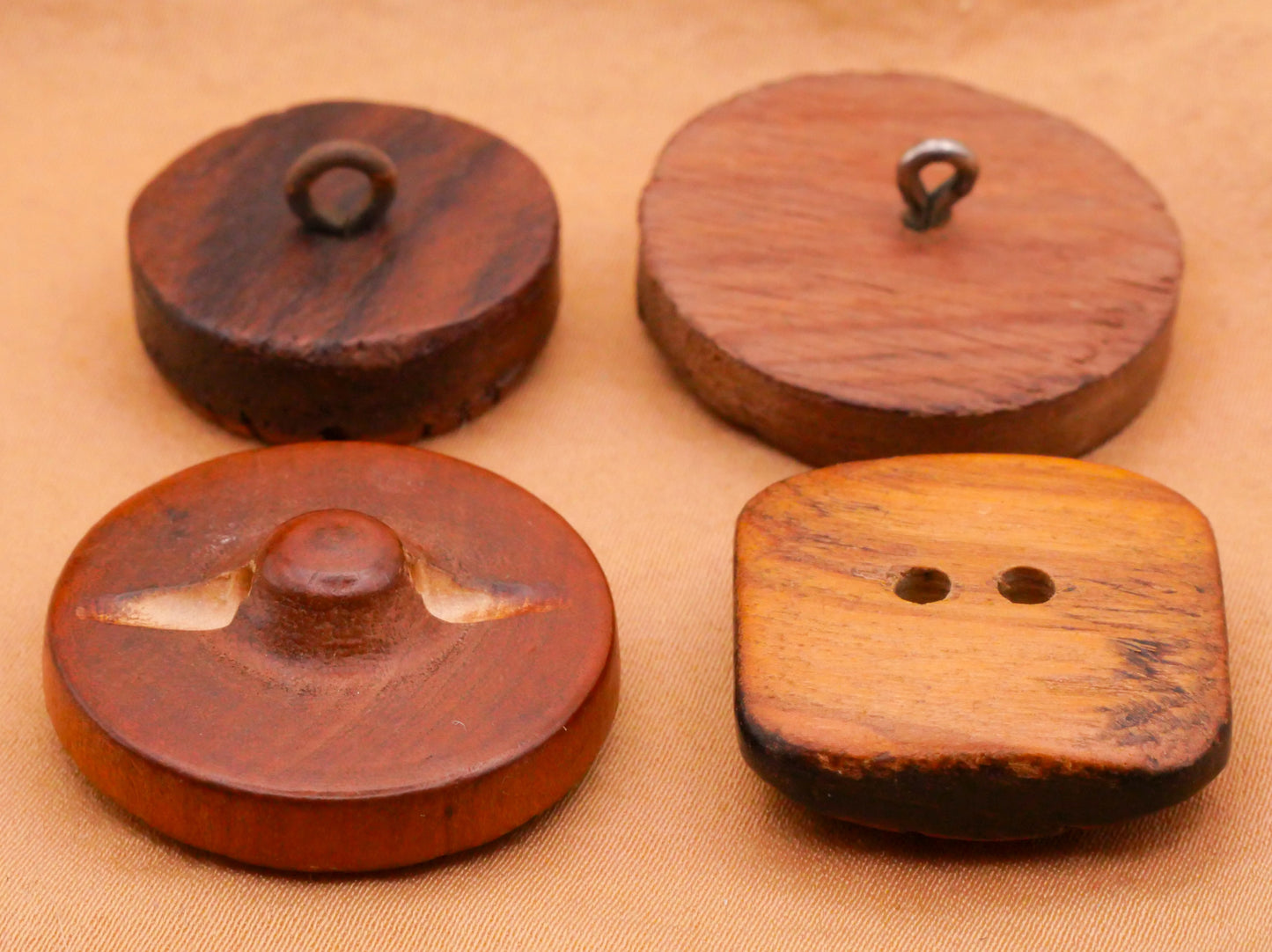 Meteorology Inspired Vintage Carved Wood Buttons Various 23-29mm