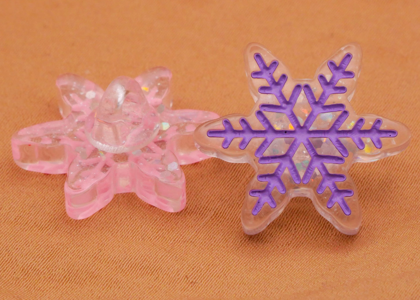 Snowflake Colorful Plastic Assorted Set of Four Buttons 21mm