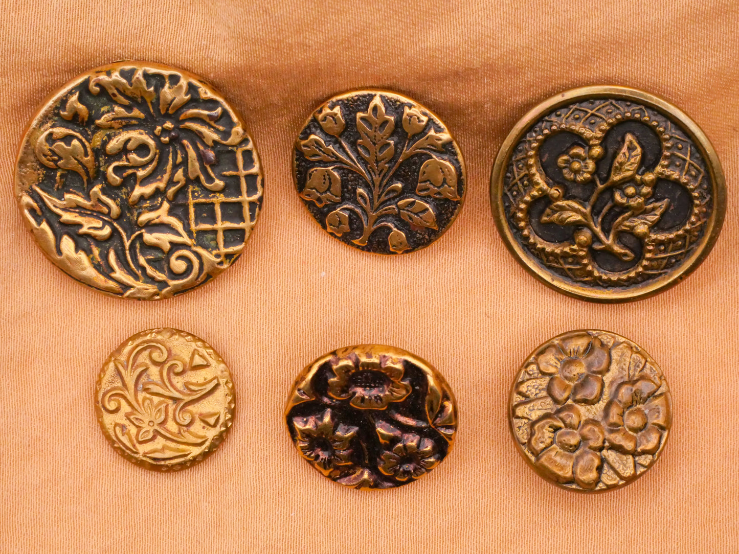 Flowers Floral Bronze Victorian Metal Button Various 14-24mm