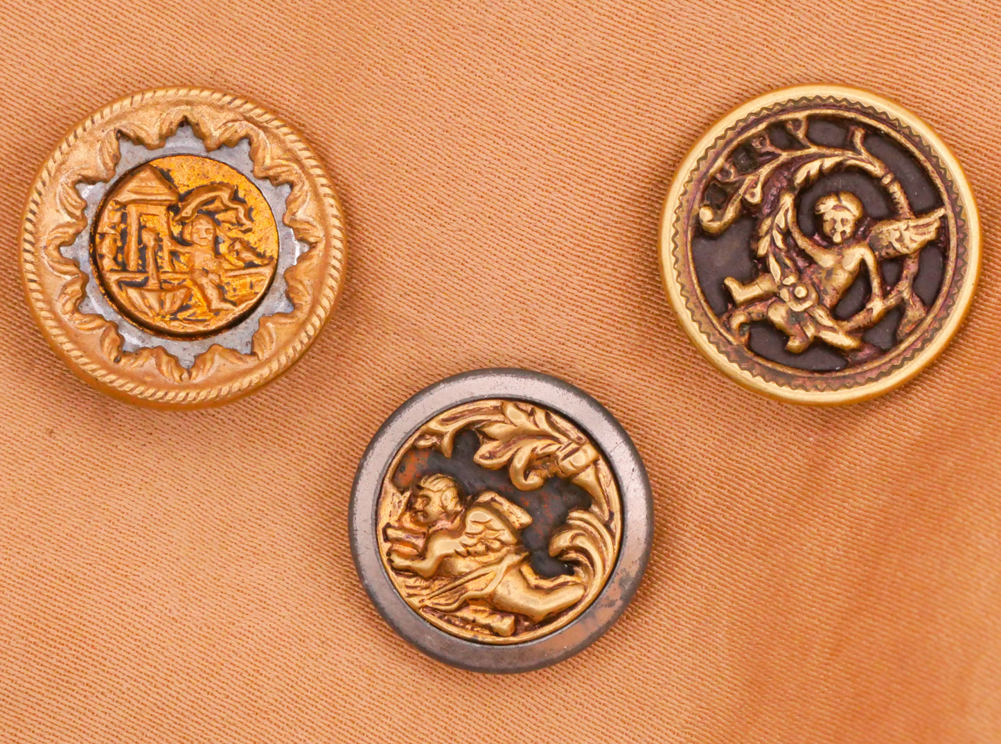 Cherub Cupid Victorian Picture Metal Button Various 15-16mm