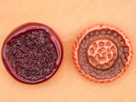 Textured Burgundy Rose Vintage Plastic Button Various 33-34mm