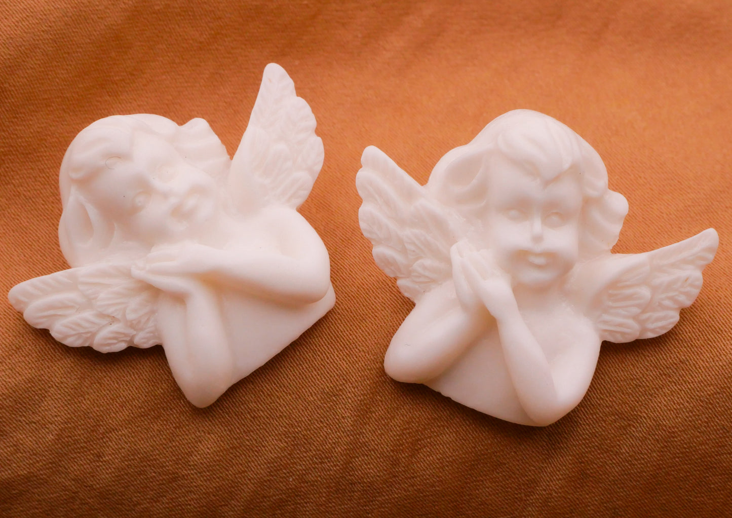 Cherub Angel Carved Marble Look Plastic Button 25x31mm