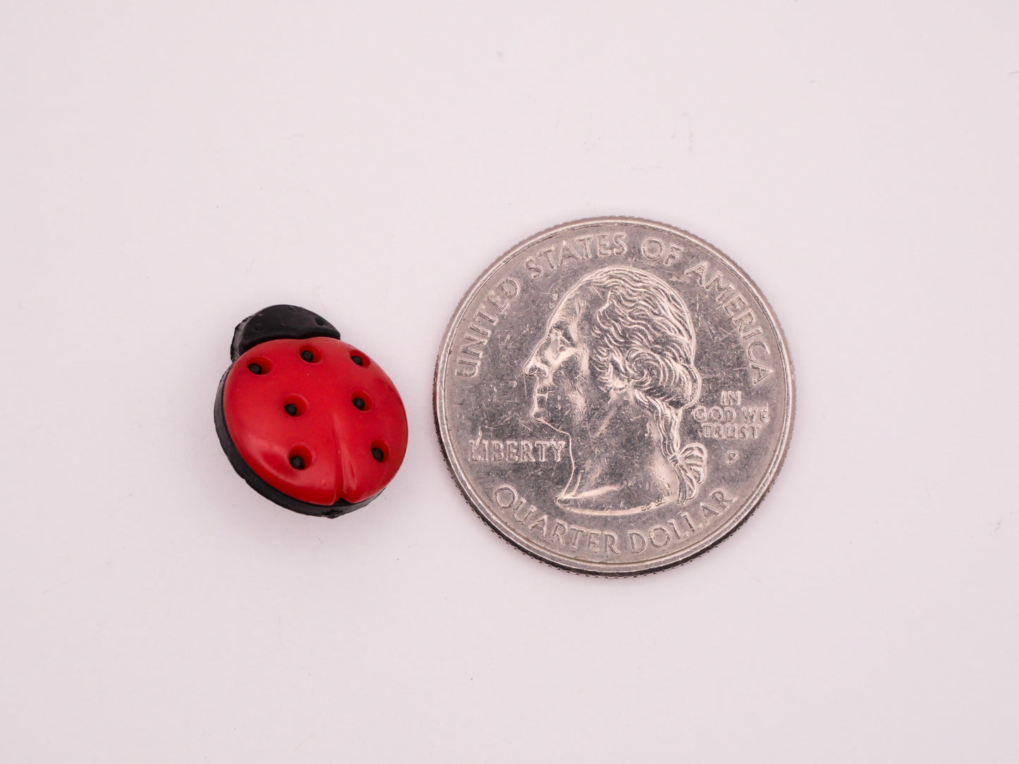 Ladybug Ladybird Red Black Plastic Snap Together Set of Ten Buttons 13x15mm