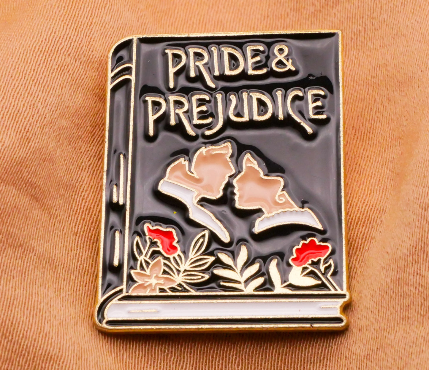 Pride and Prejudice Book Enamel Metal Verbal Button 20x25mm