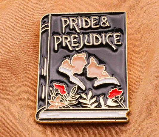 Pride and Prejudice Book Enamel Metal Verbal Button 20x25mm