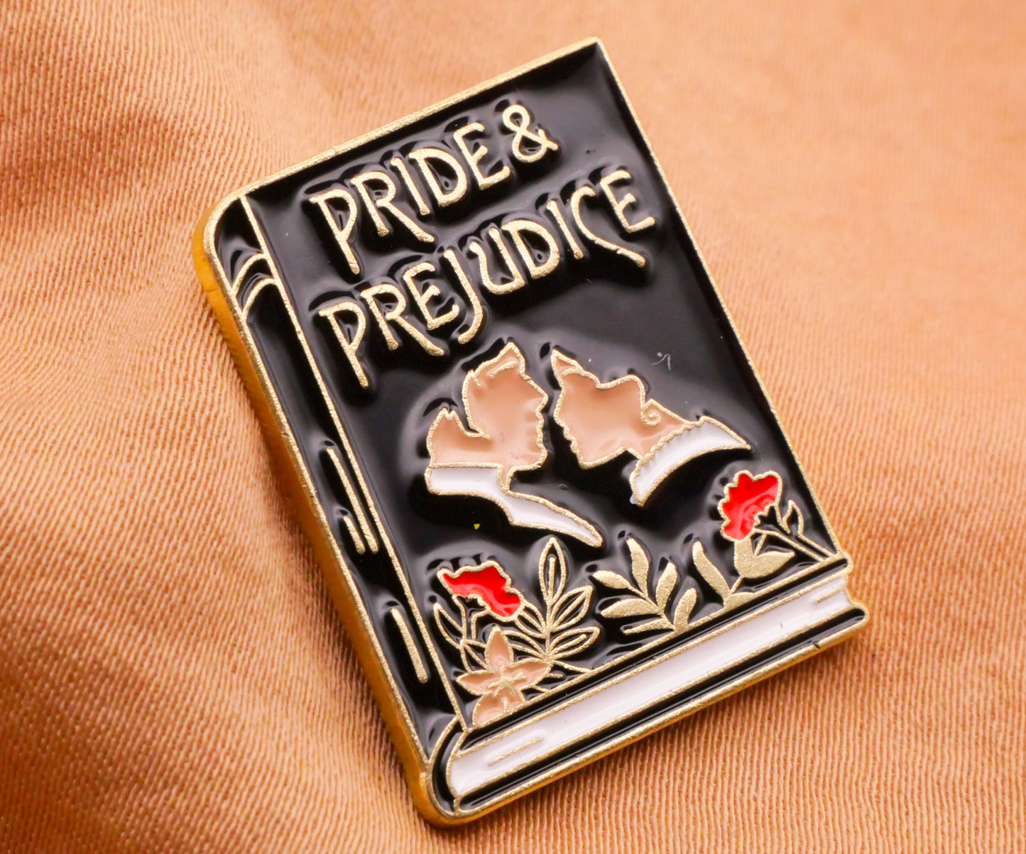 Pride and Prejudice Book Enamel Metal Verbal Button 20x25mm