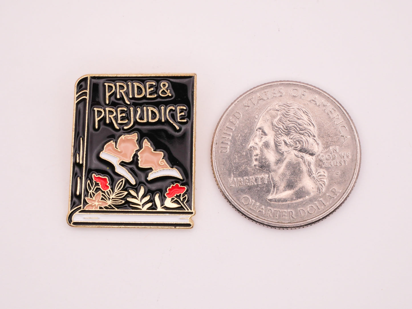 Pride and Prejudice Book Enamel Metal Verbal Button 20x25mm