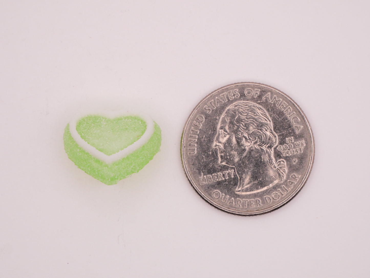 Heart Sugar Coated Gummy Candy Plastic Set of Four Buttons 16x17mm