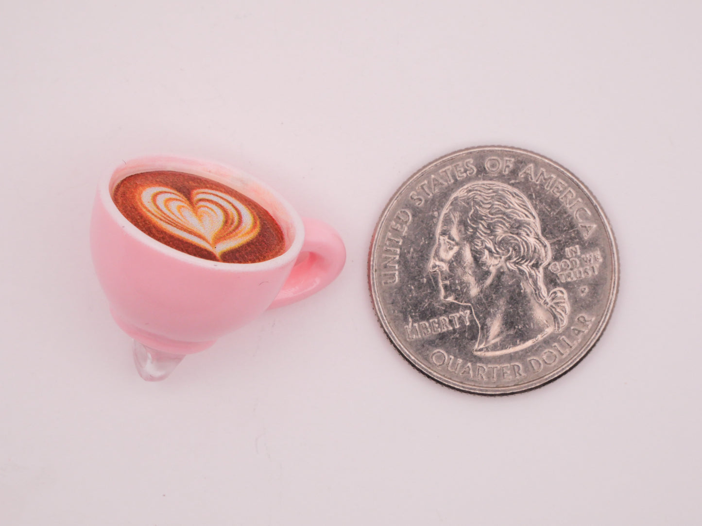 Cappuccino Latte Coffee Cup Heart Foam Plastic Set of Six Buttons 20x26mm