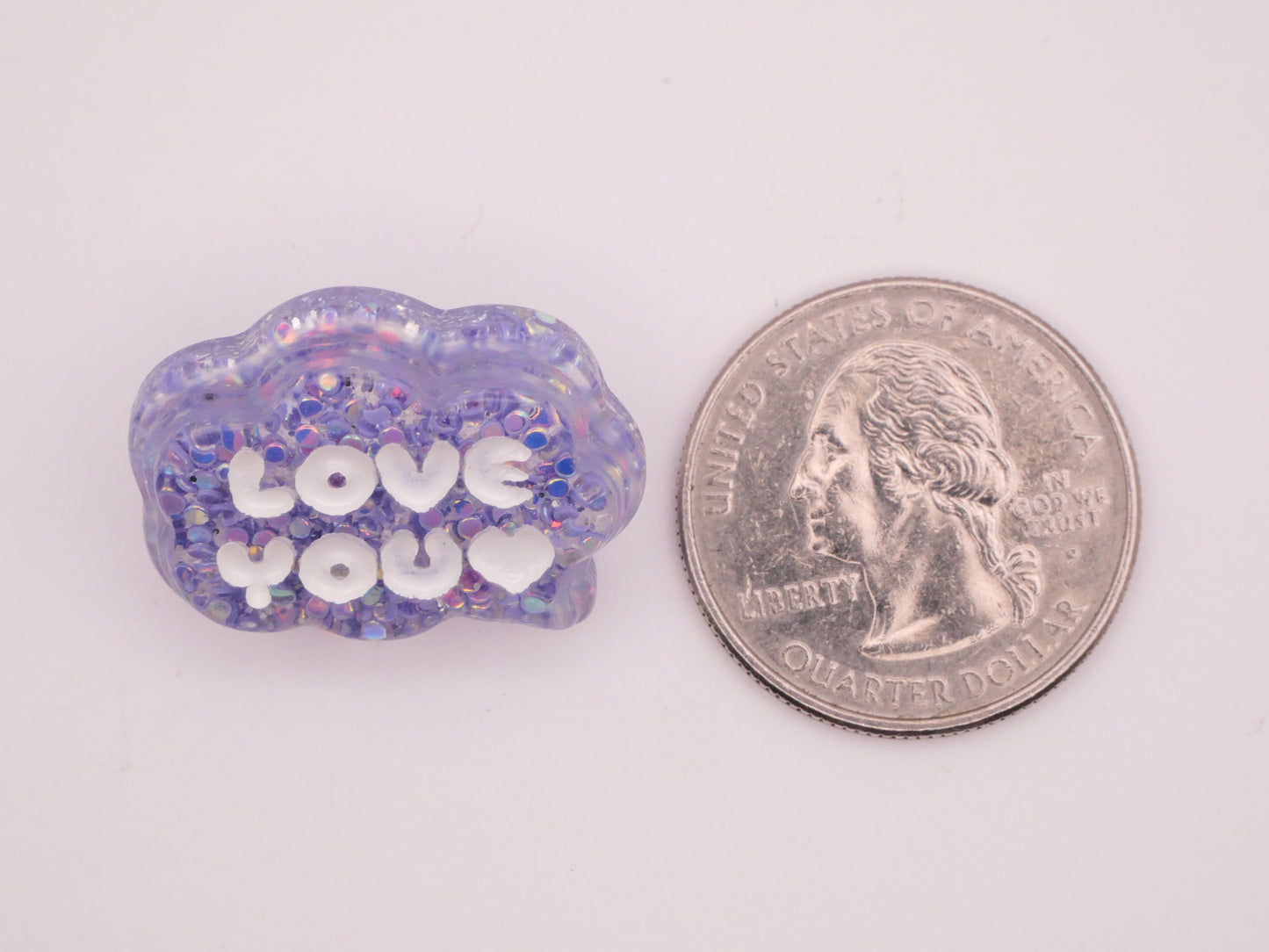 Love You Speech Bubble Verbal Plastic Set of Seven Buttons 20x26mm