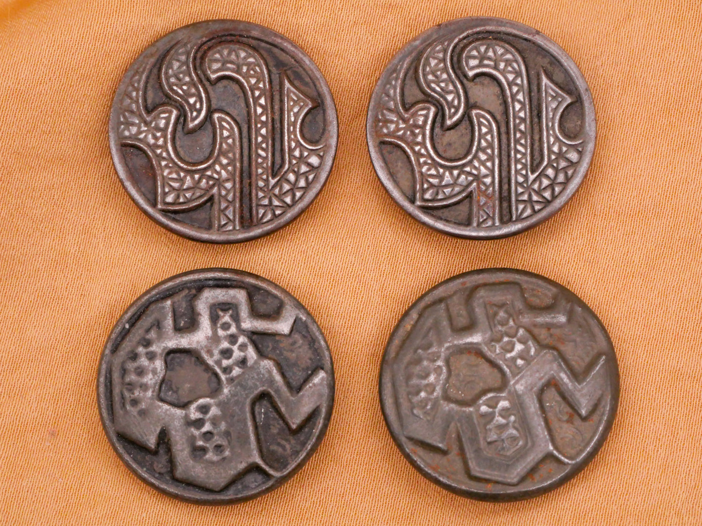 Asian Design Abstract Metal Button Various 22-23mm