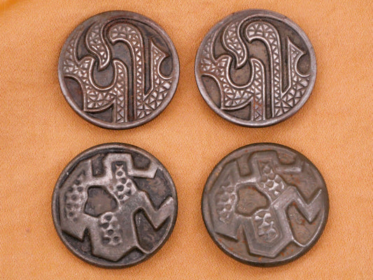 Asian Design Abstract Metal Button Various 22-23mm