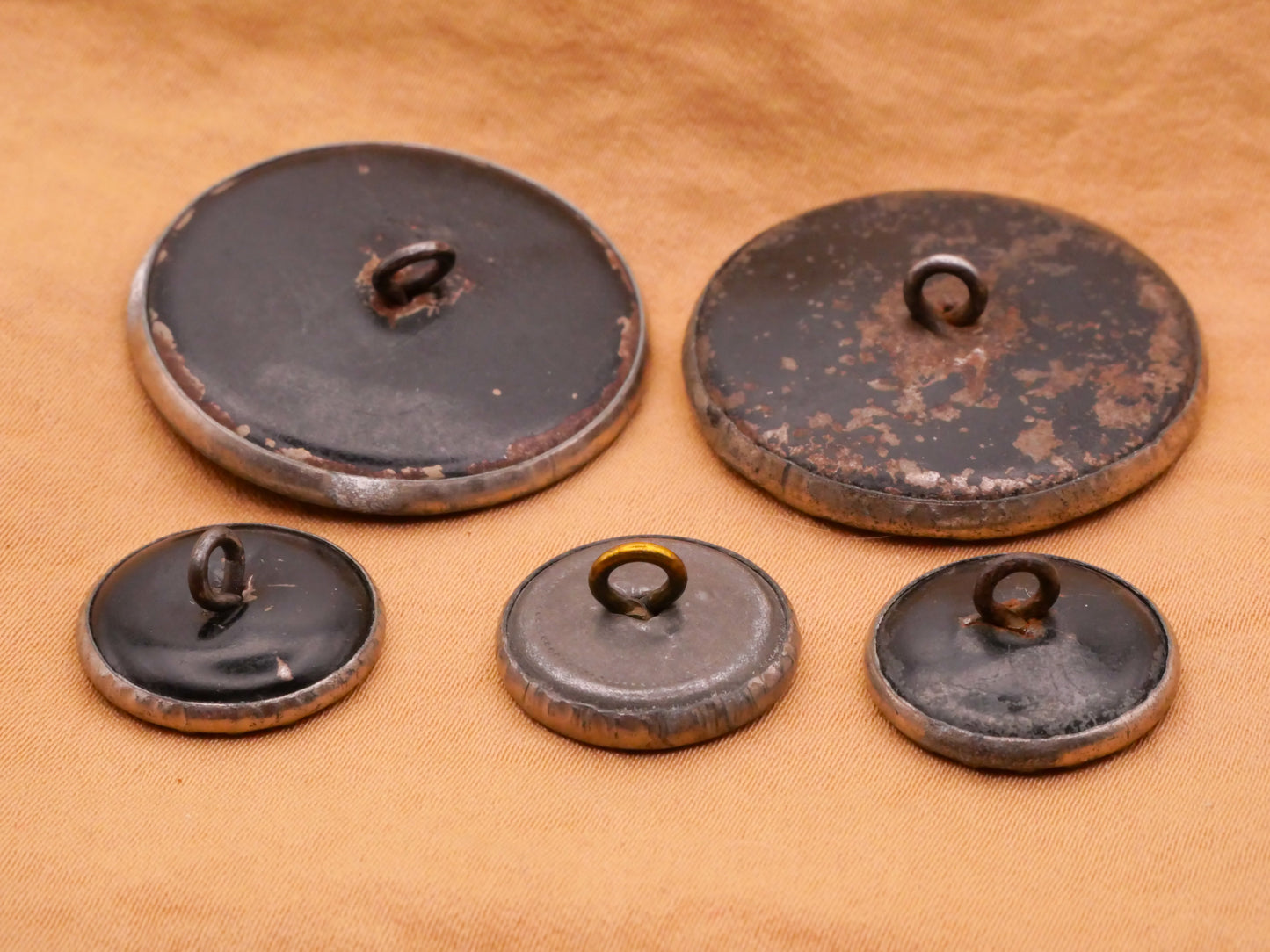 Botanical Pressed Tin Metal Victorian Button Various 17-32mm