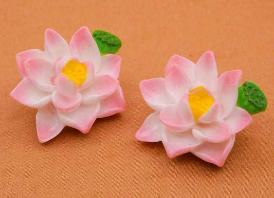 Lotus Flower Seed Pod Plastic Pair of Buttons 24x28mm