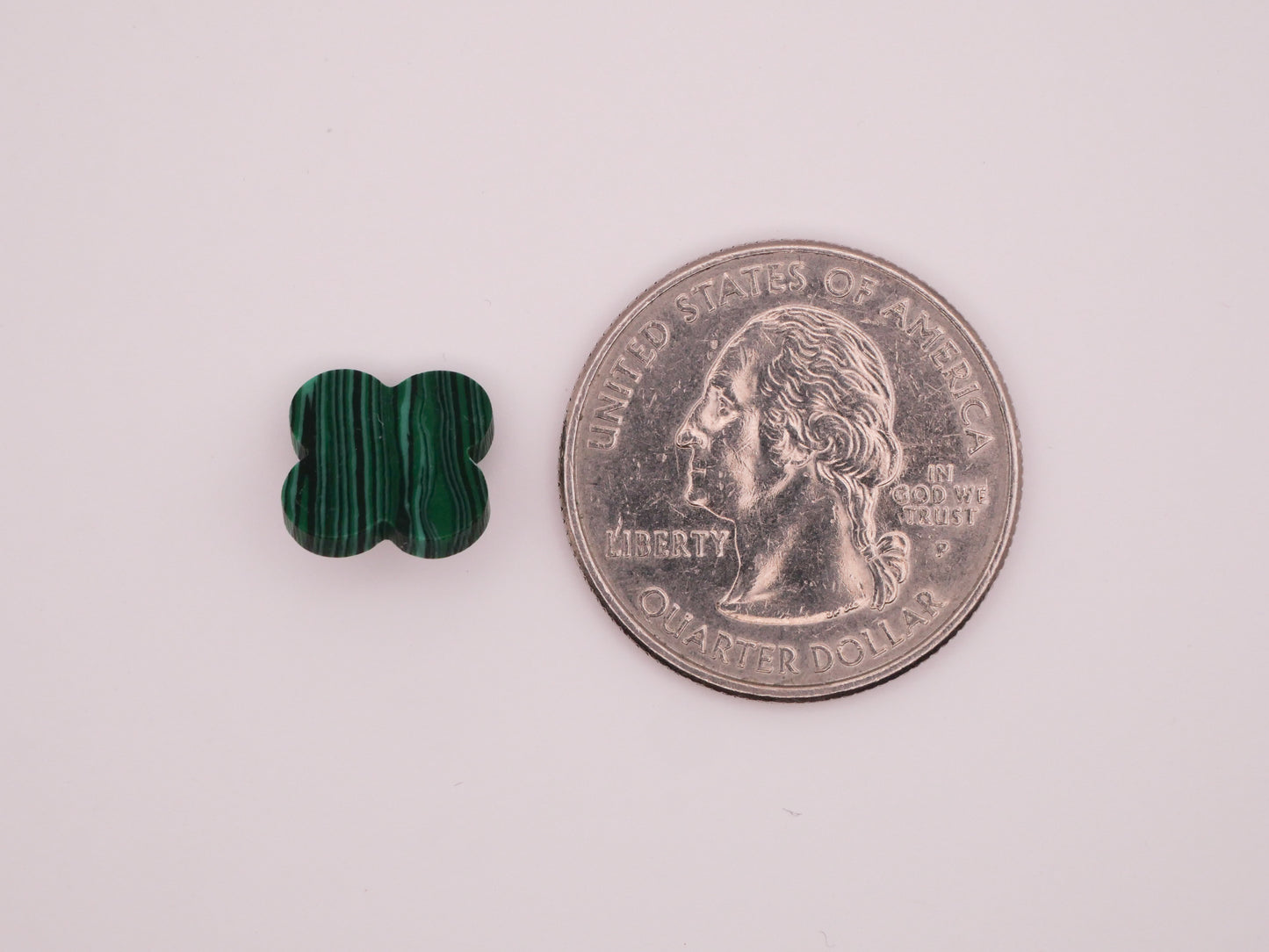 Clover Malachite Imitation Stone Green Button 11mm