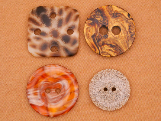 Shell Inspired Look Vintage Plastic Button Various 18-23mm