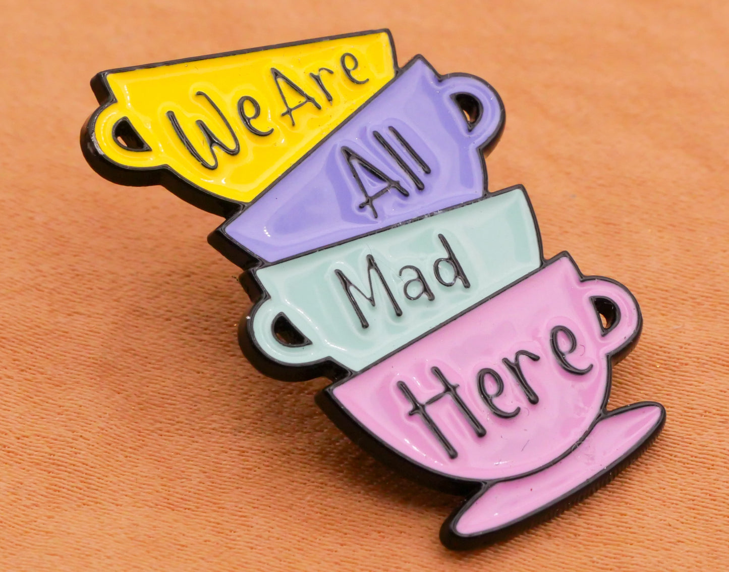 Mad Hatter Tea Party Verbal Enamel Metal Button Various 21-31mm