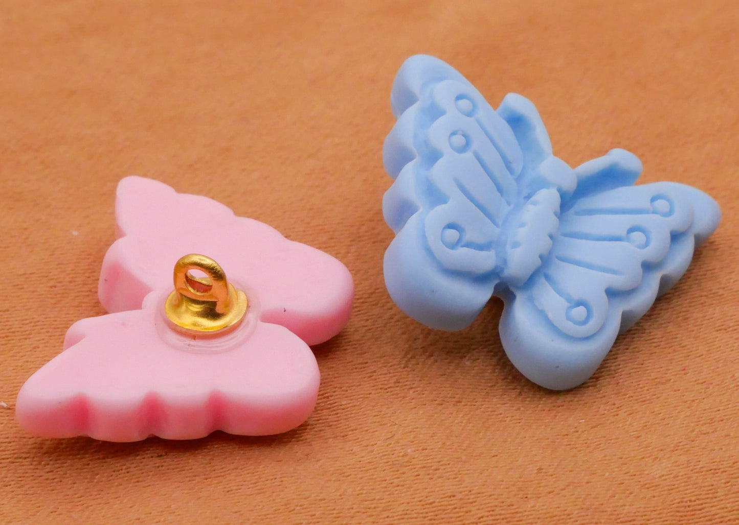 Butterfly Insect Pastel Colorful Plastic Set of Five Buttons 14x18mm