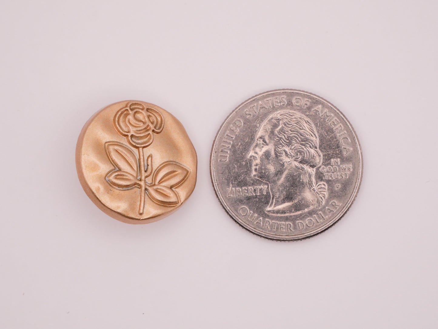 Rose Flower Soft Gold Metal Pair of Buttons 20mm