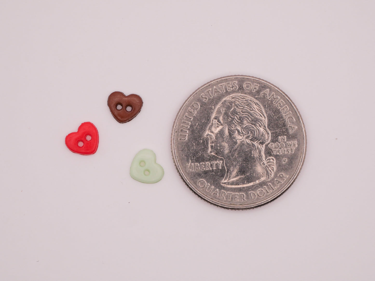 Heart Tiny Doll Plastic Assorted Set of Fifty Buttons 6mm