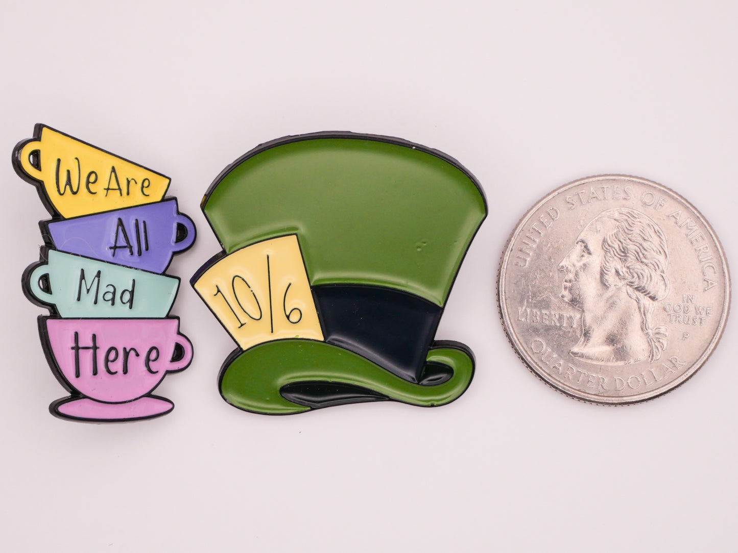 Mad Hatter Tea Party Verbal Enamel Metal Button Various 21-31mm