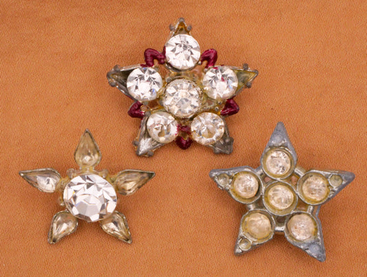 Star Rhinestone Metal Antique Button Various 21-24mm