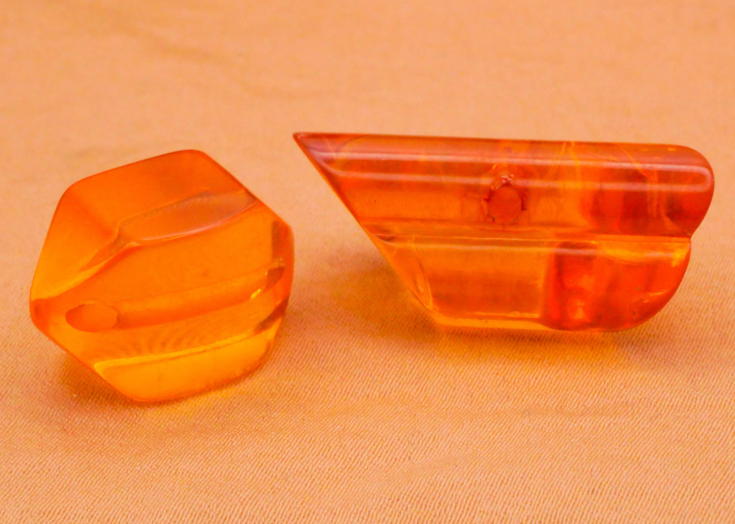 Amber Vintage Plastic Shapes Button Various 12-28mm