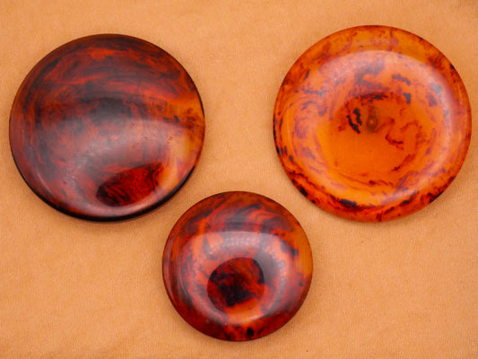 Root Beer Tortoiseshell Bakelite Early Plastic Button Various 28-37mm