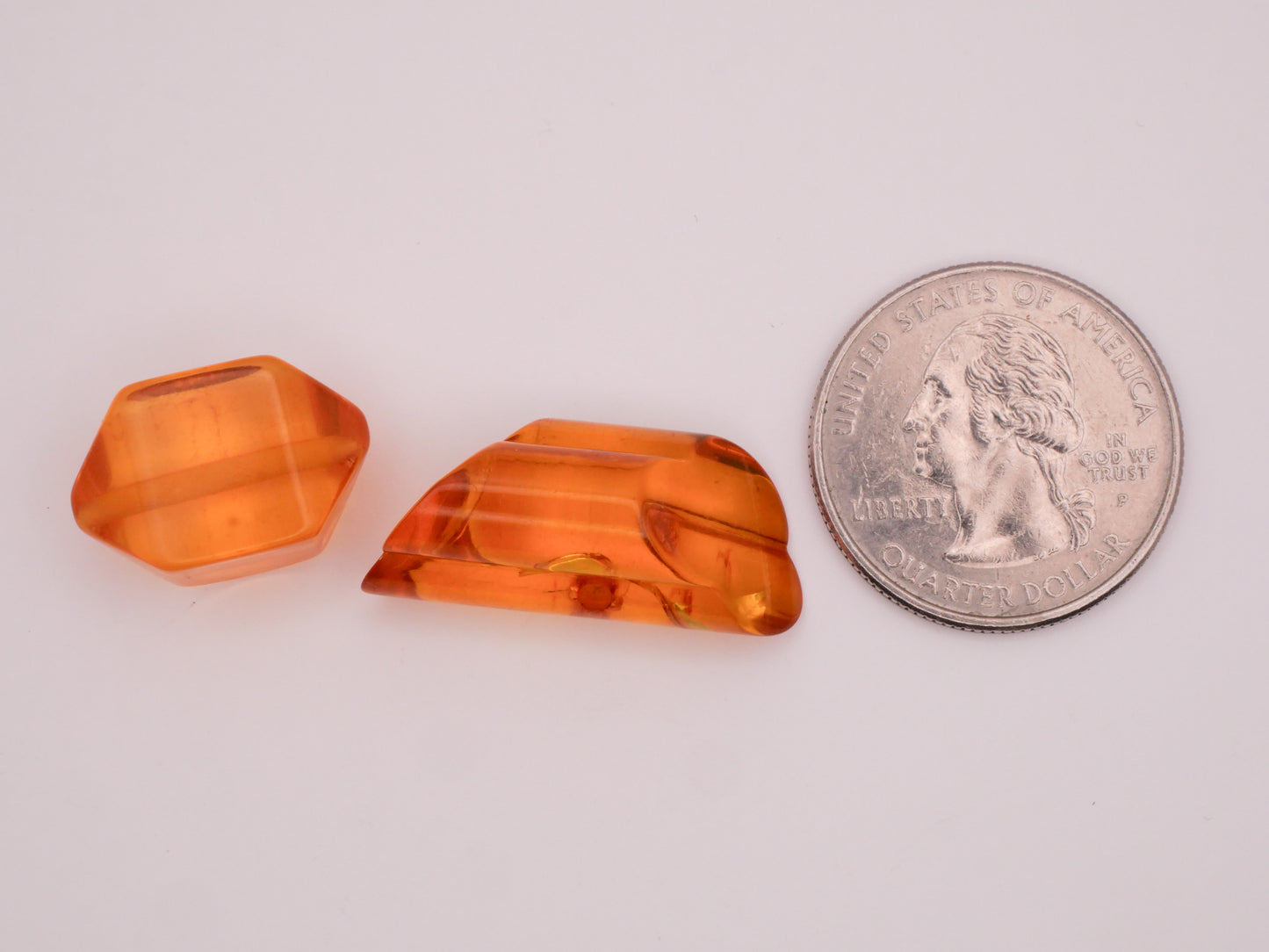 Amber Vintage Plastic Shapes Button Various 12-28mm