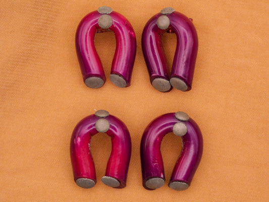 Horseshoe Purple Celluloid Early Plastic Button Various 15x21mm