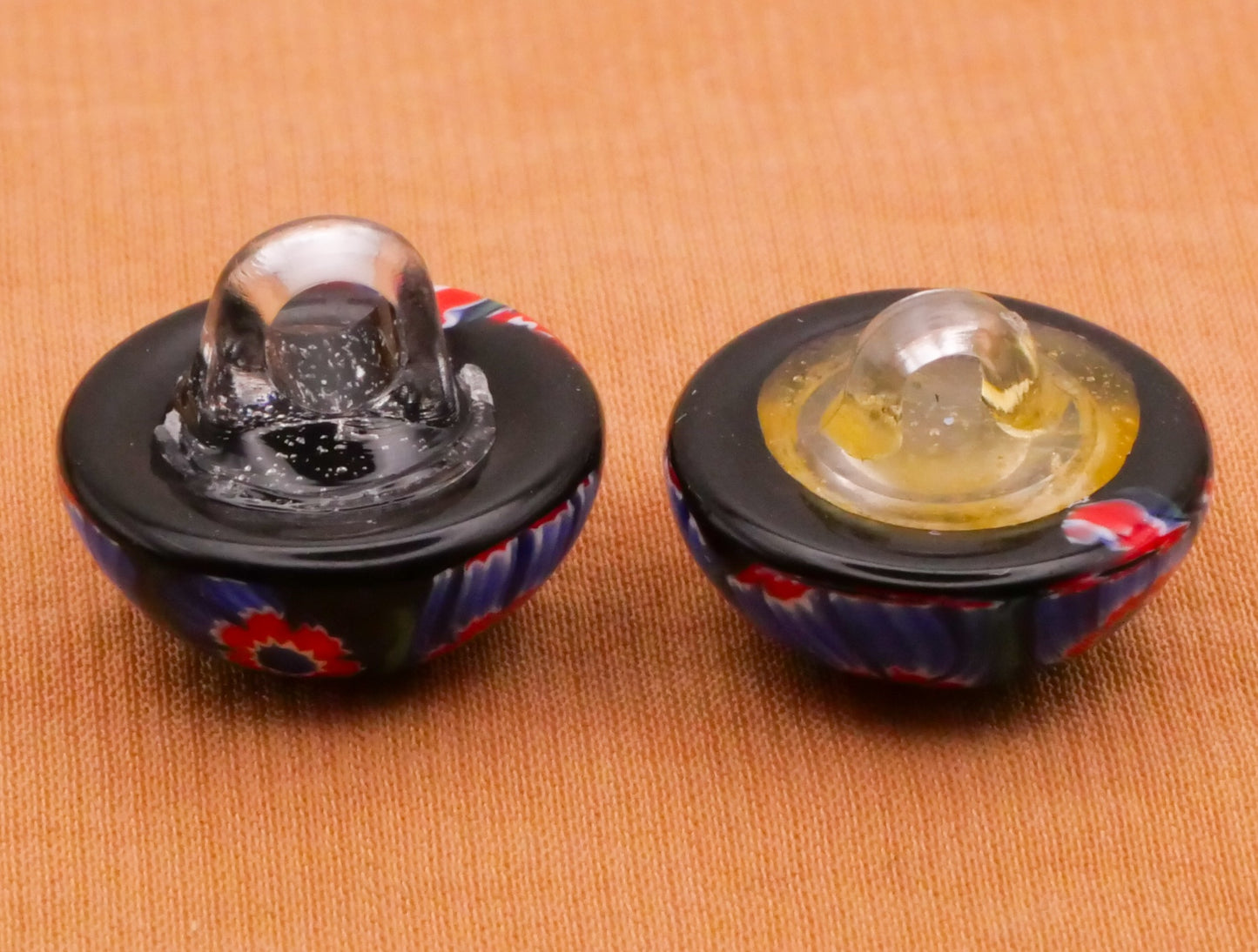 Millefiori Blue Red Glass Button Various 14mm