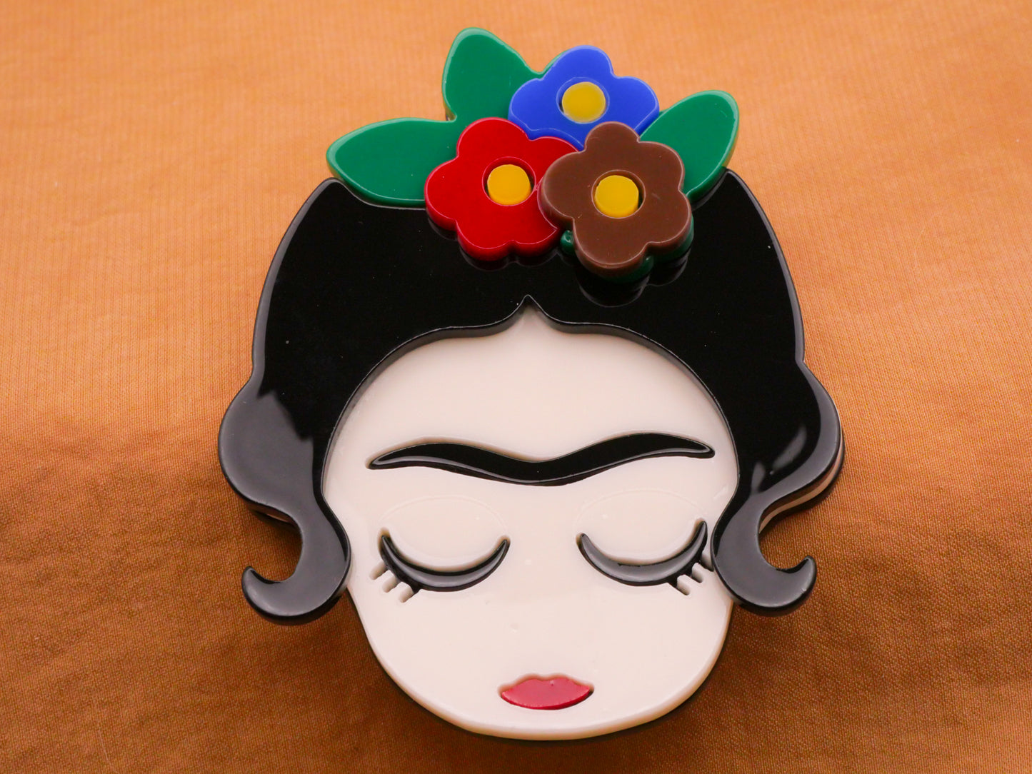 Frida Kahlo Portrait Large Acrylic Plastic Button 53x65mm