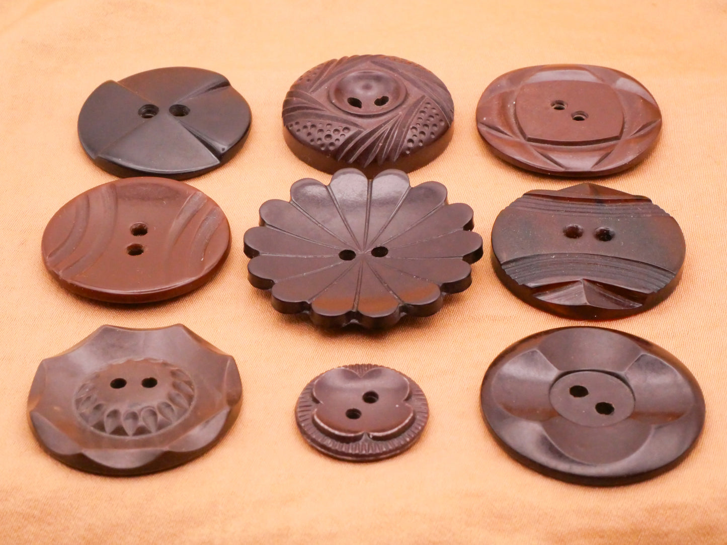 Chocolate Brown Vintage Plastic Button Various 17-33mm