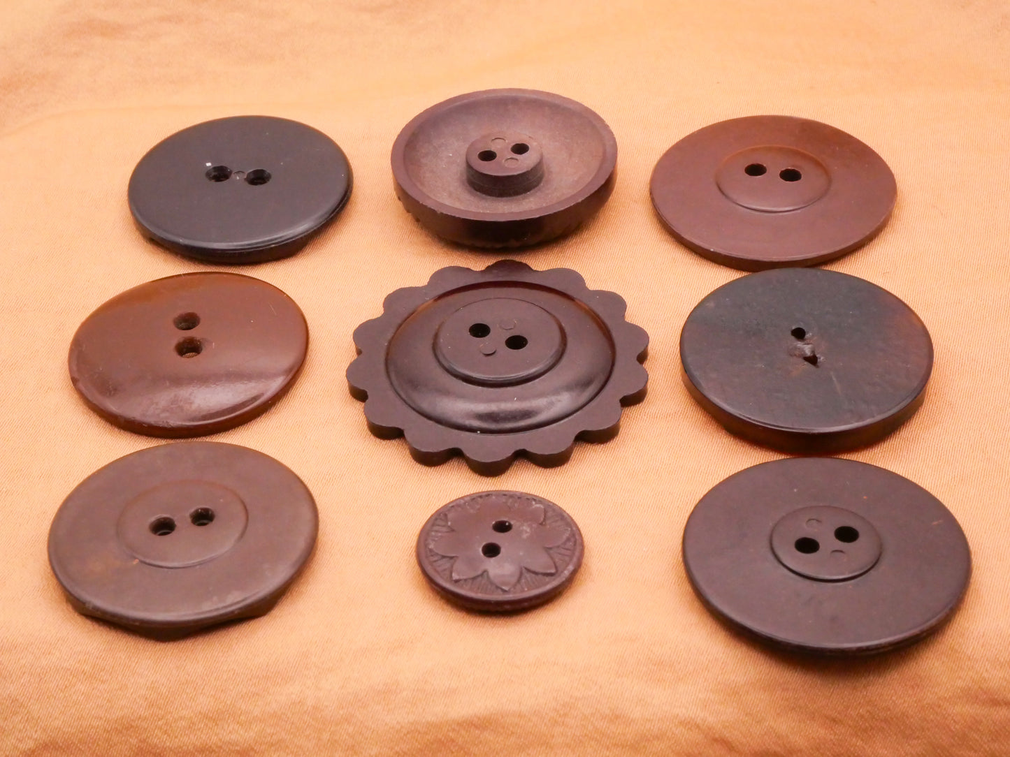 Chocolate Brown Vintage Plastic Button Various 17-33mm