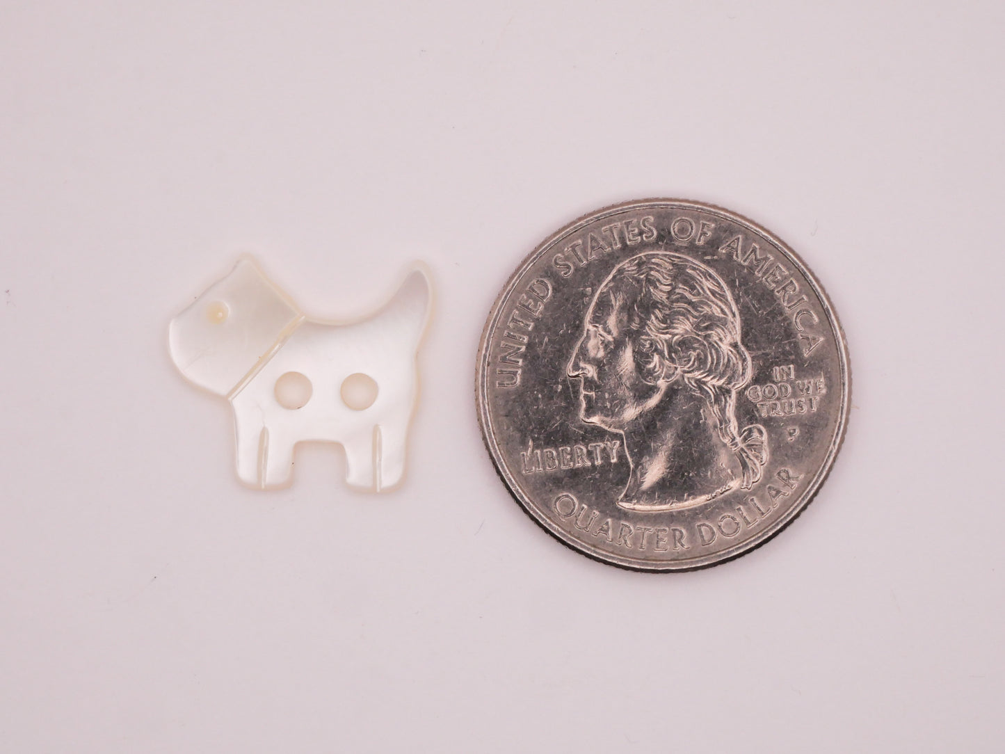 Dog Mother of Pearl Sew-Thru Button 15x17mm
