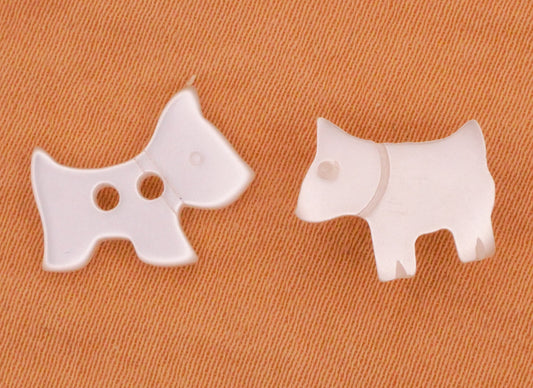 Scottie Dog Pearlized Plastic Vintage Button Various 9-14mm