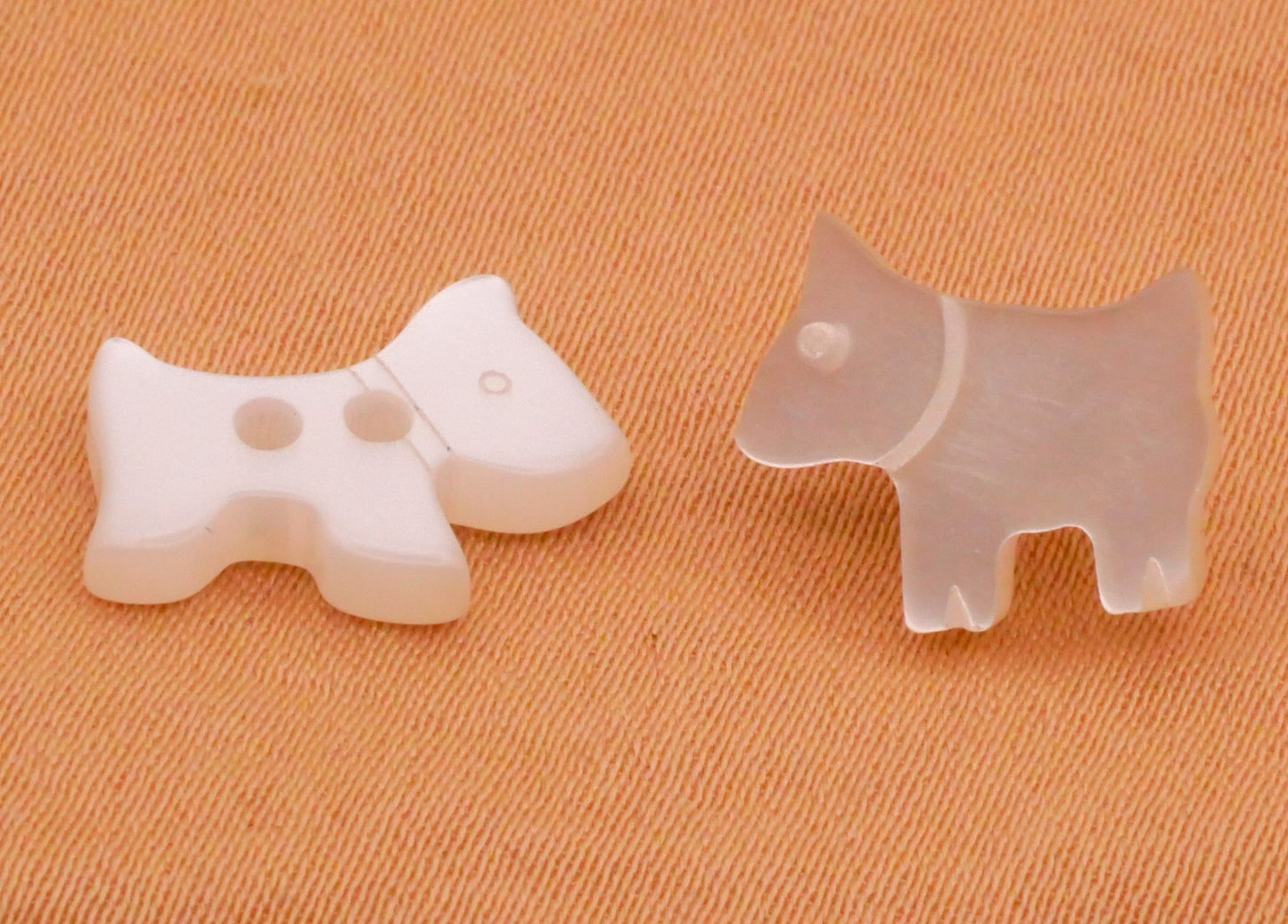 Scottie Dog Pearlized Plastic Vintage Button Various 9-14mm