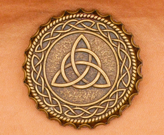 Celtic Trinity Knot Bronze Metal Button 31mm