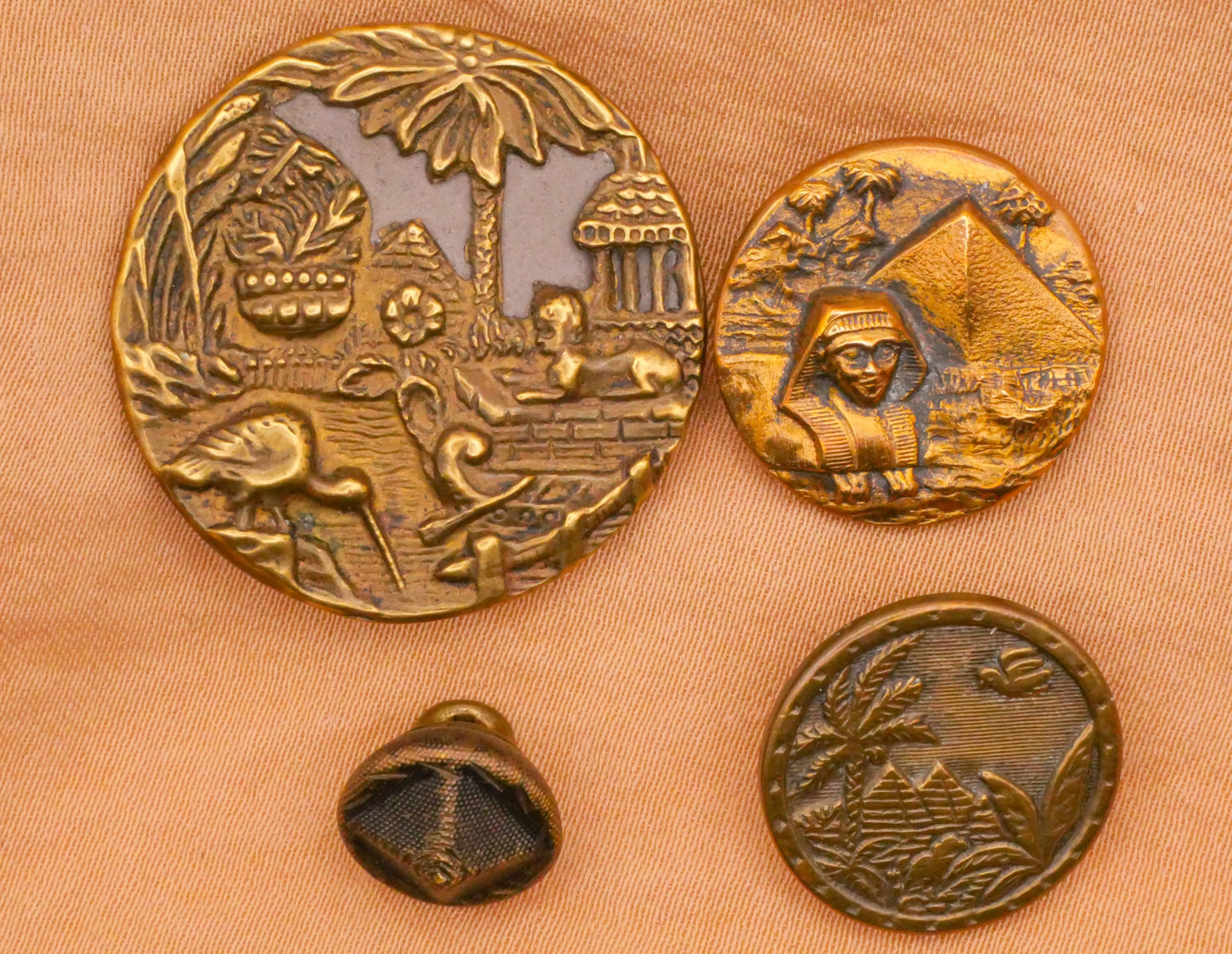 Egyptian Pyramid Brass Metal Button Various 10-28mm