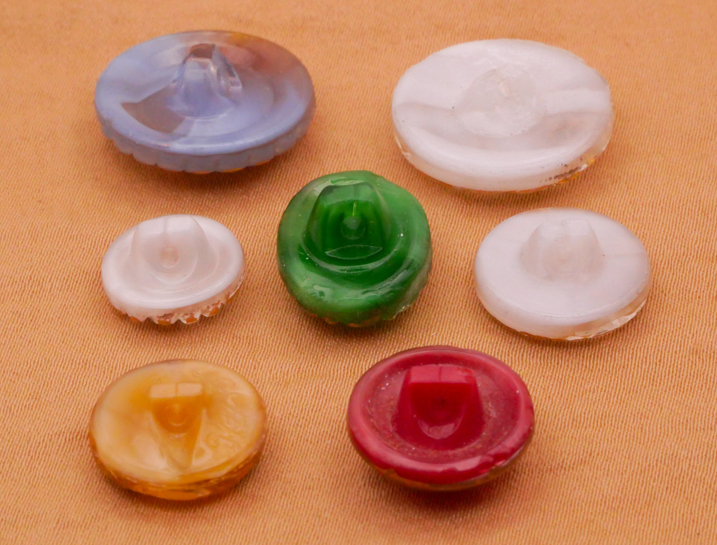 Moonglow Gold Painted Vintage Glass Button Various 11-18mm