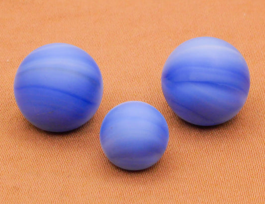Blue Ocean Waves Ball Vintage Matte Glass Button Various 10-13mm