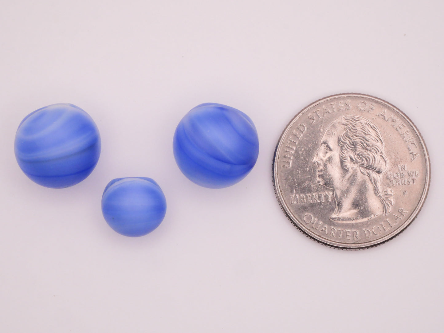 Blue Ocean Waves Ball Vintage Matte Glass Button Various 10-13mm