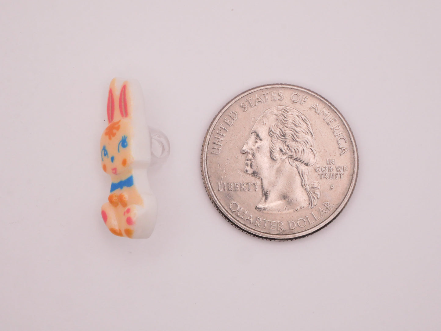 Bunny Rabbit White Chocolate Vintage Look Plastic Pair of Buttons 11x25mm