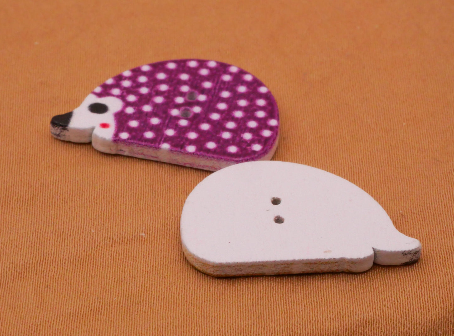 Hedgehog Polka Dot Colorful Set of Ten Buttons 16x25mm