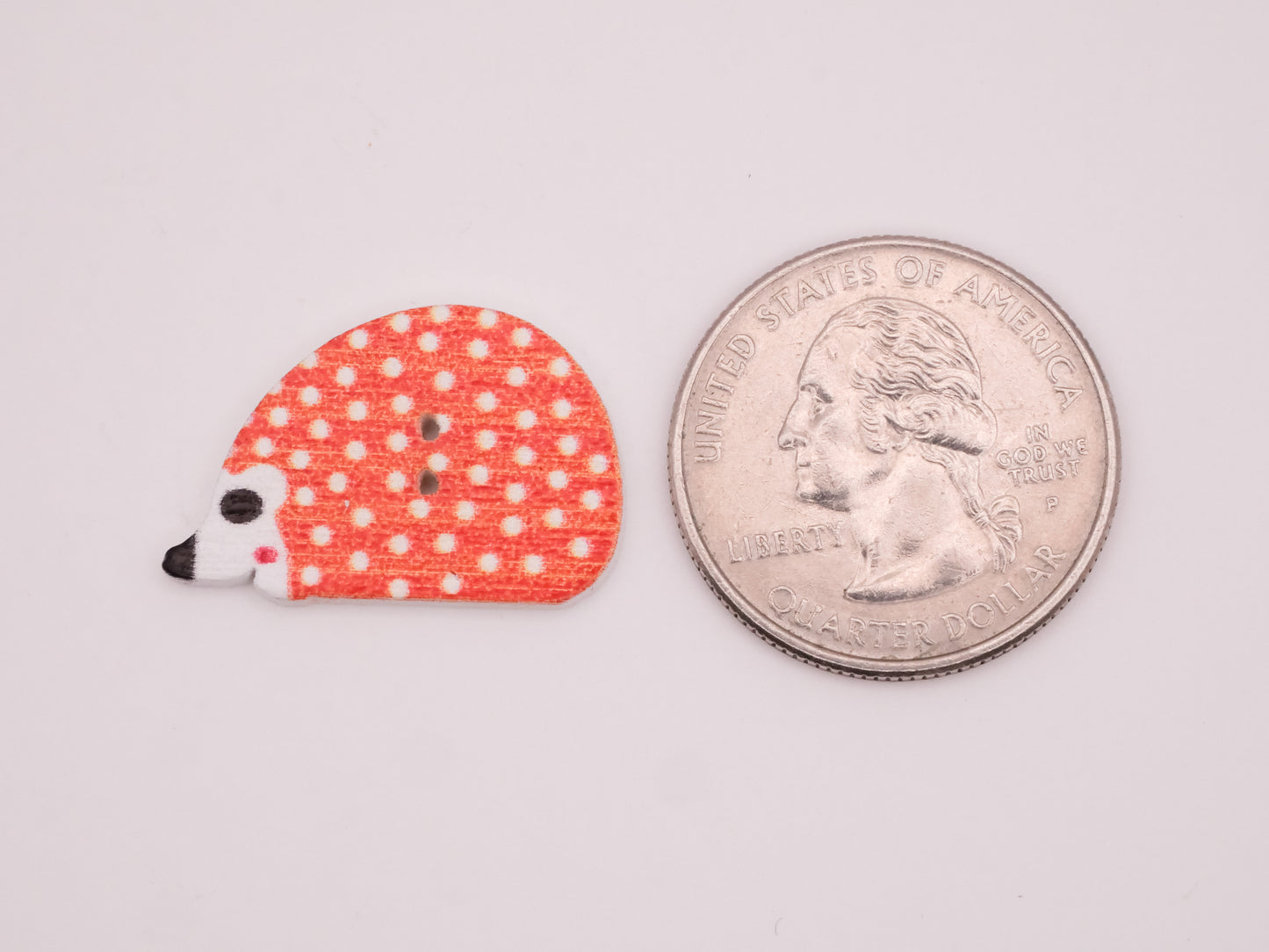 Hedgehog Polka Dot Colorful Set of Ten Buttons 16x25mm
