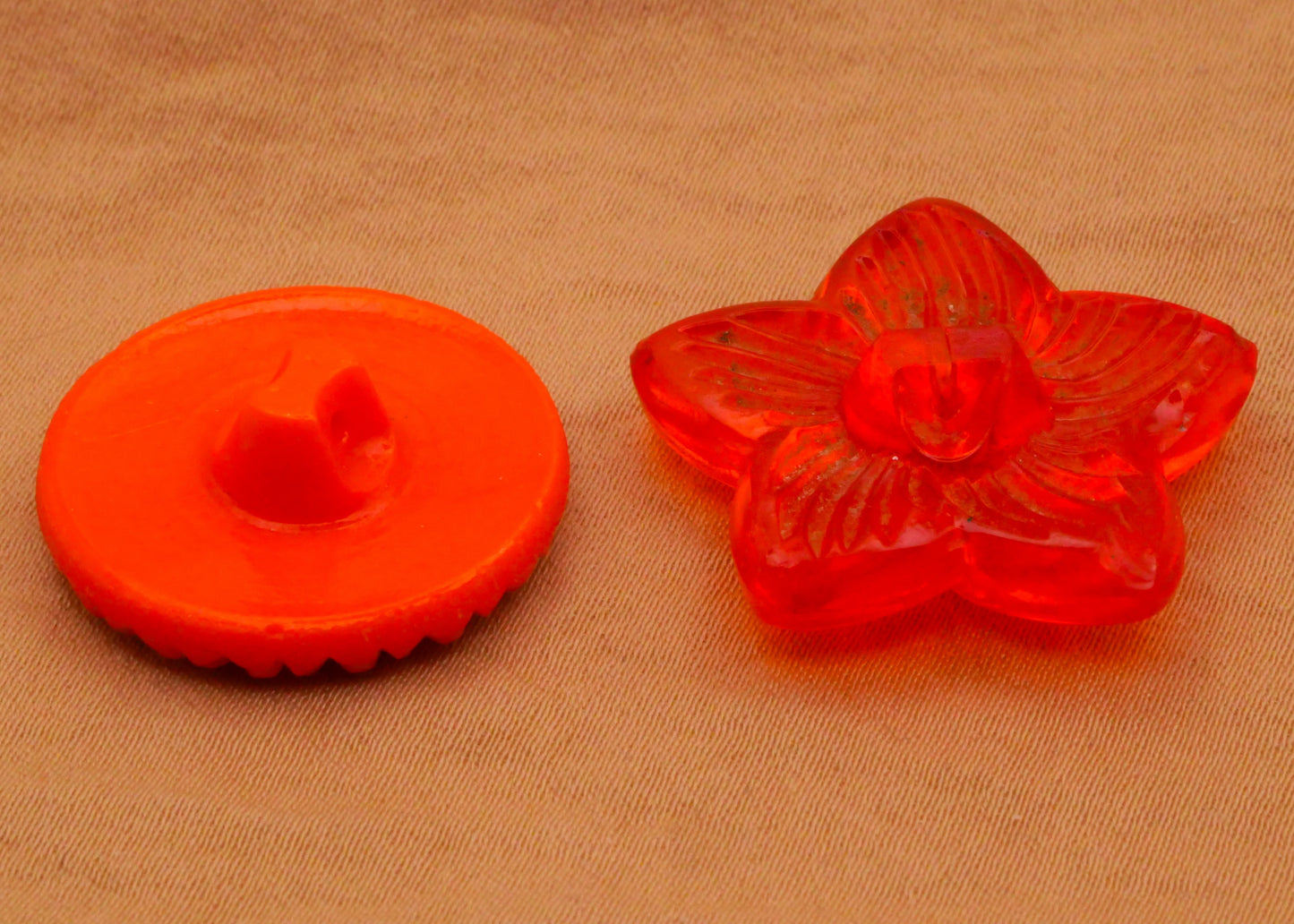 Orange Vintage Iridescent or Transparent Glass Button 23-26mm