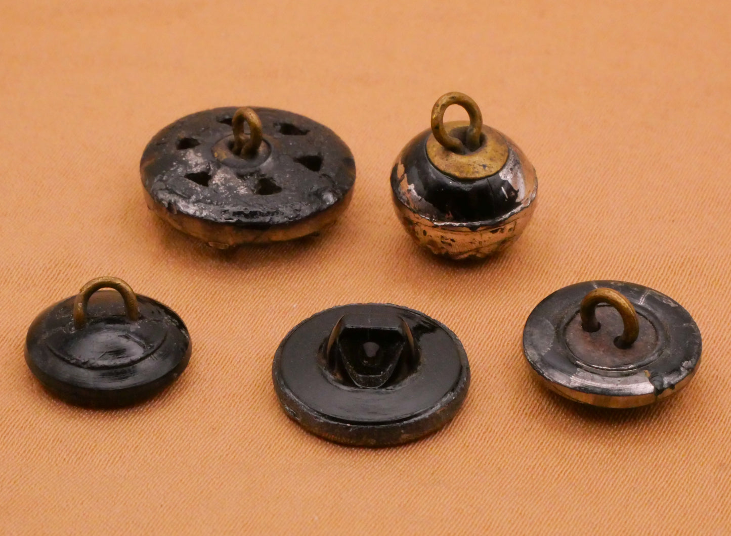 Silver Luster Intricate Black Glass Button Various 11-16mm