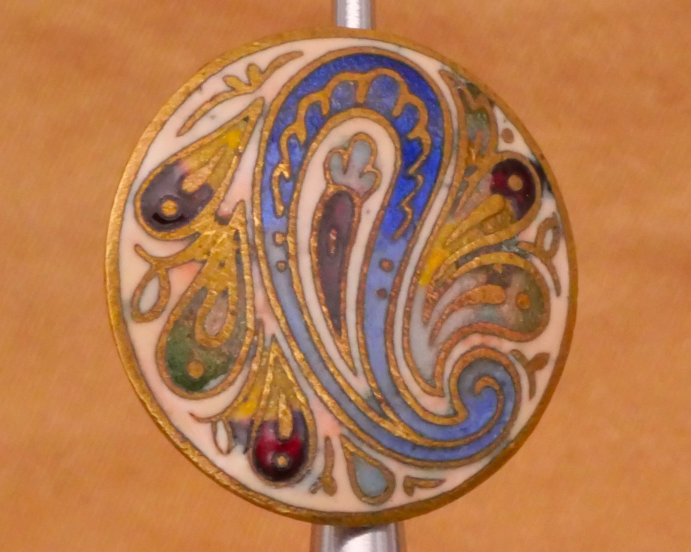 Paisley Enamel Cloisonne Champleve Lacquer Victorian Button Various 16-18mm