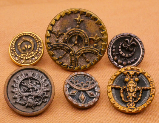 Ornate Design Victorian Metal Button Various 13-23mm