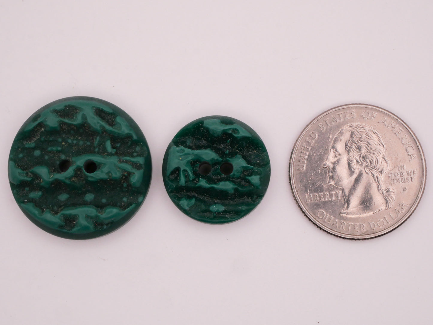 Wood Texture Look Emerald Green Vintage Plastic Button Various 19-25mm